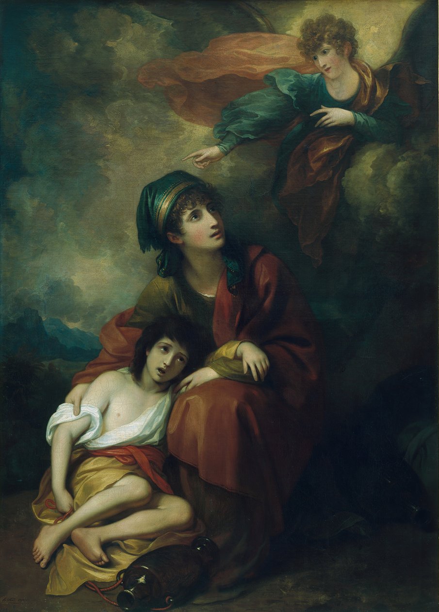 Hagar ja Ismael, 1776, uusittu 1803. tekijältä Benjamin West