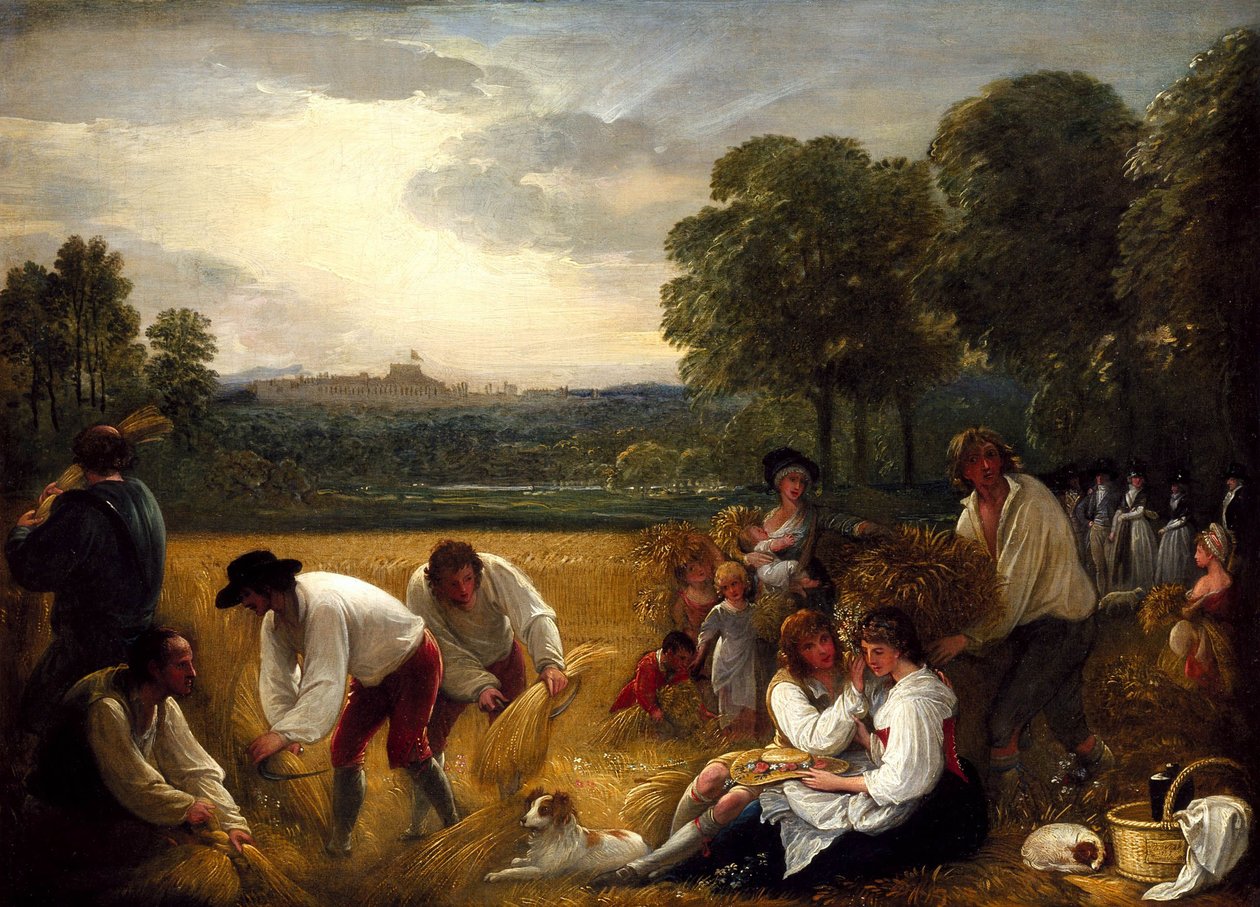 Sadonkorjuu Windsorissa Benjamin West, PRA tekijältä Benjamin West