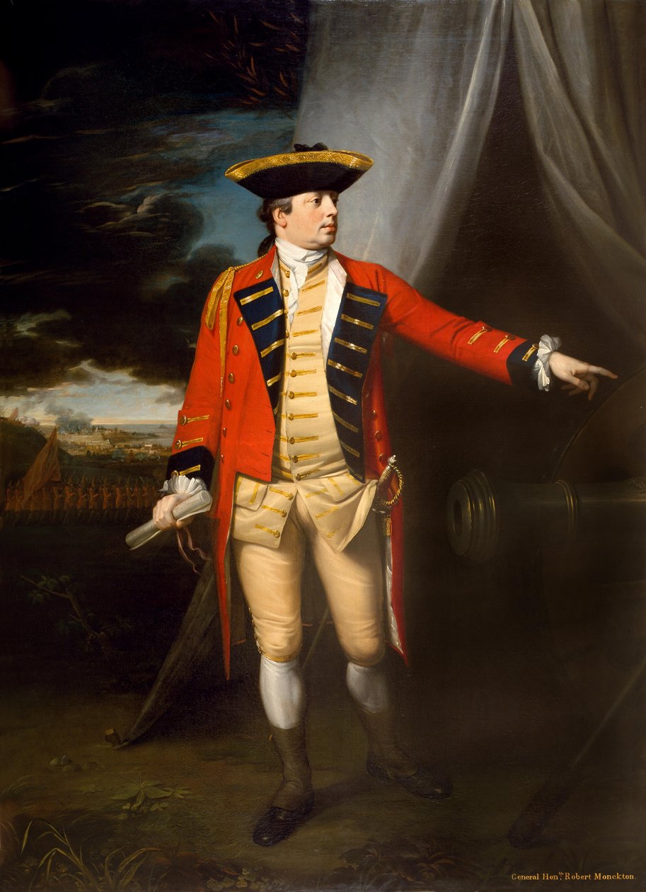 Kenraalimajuri (myöhemmin kenraaliluutnantti) The Honourable Robert Monckton (1726-1782) Martiniquen valtauksessa 1762, n. 1763-64 tekijältä Benjamin West