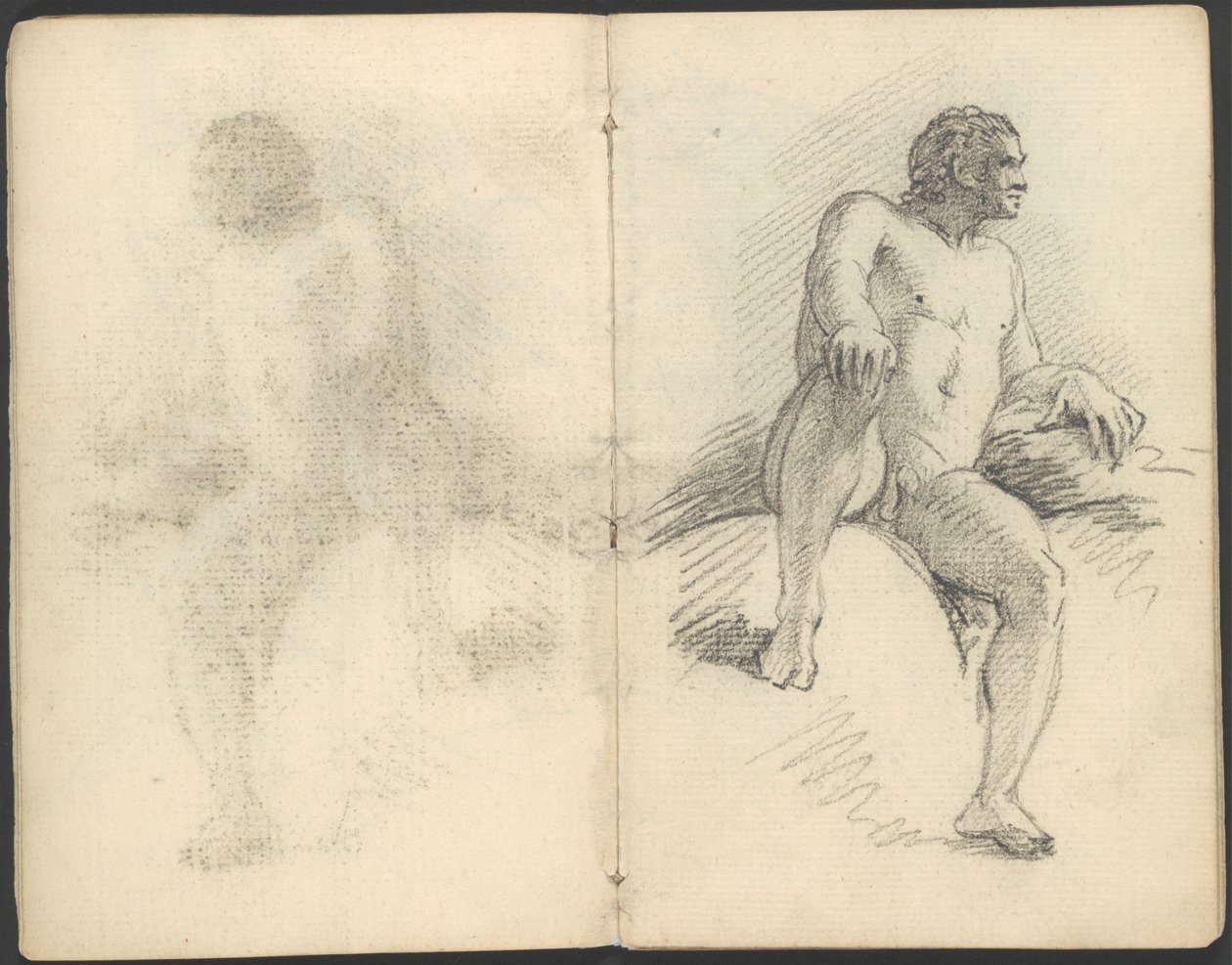 Figuuri- ja kompositiotutkimuksen luonnoskirja tekijältä Benjamin West