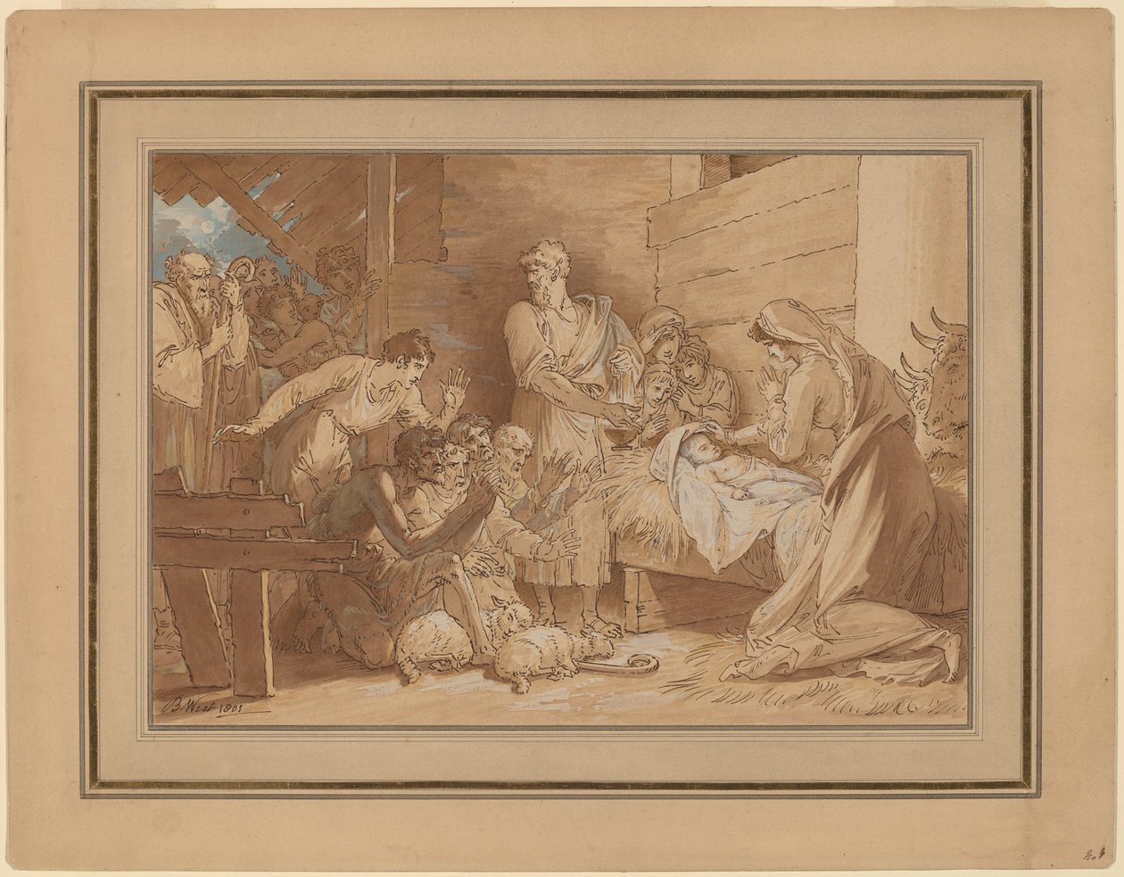 Paimenten palvonta tekijältä Benjamin West