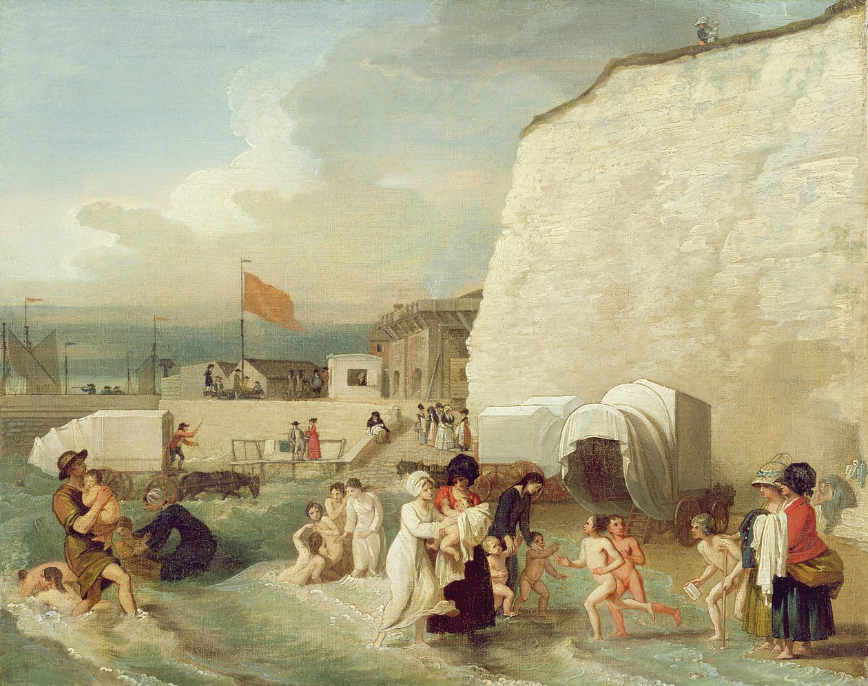 The Bathing Place at Ramsgate, n. 1788 (öljy kankaalle) tekijältä Benjamin West