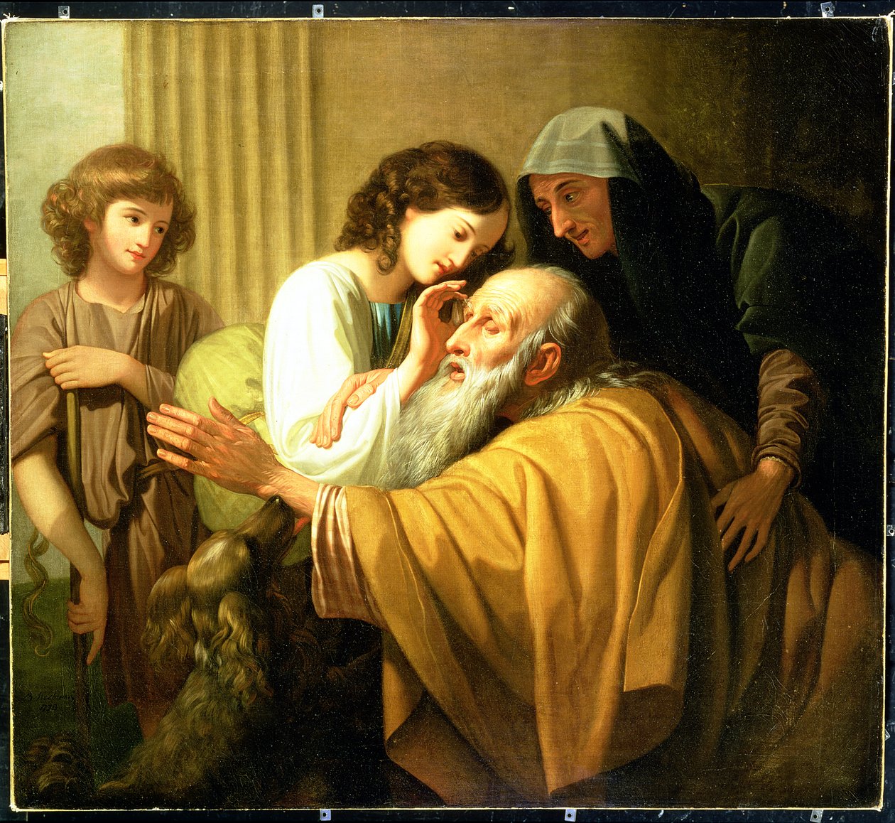 Tobias parantaa isänsä sokeutta, 1772 tekijältä Benjamin West