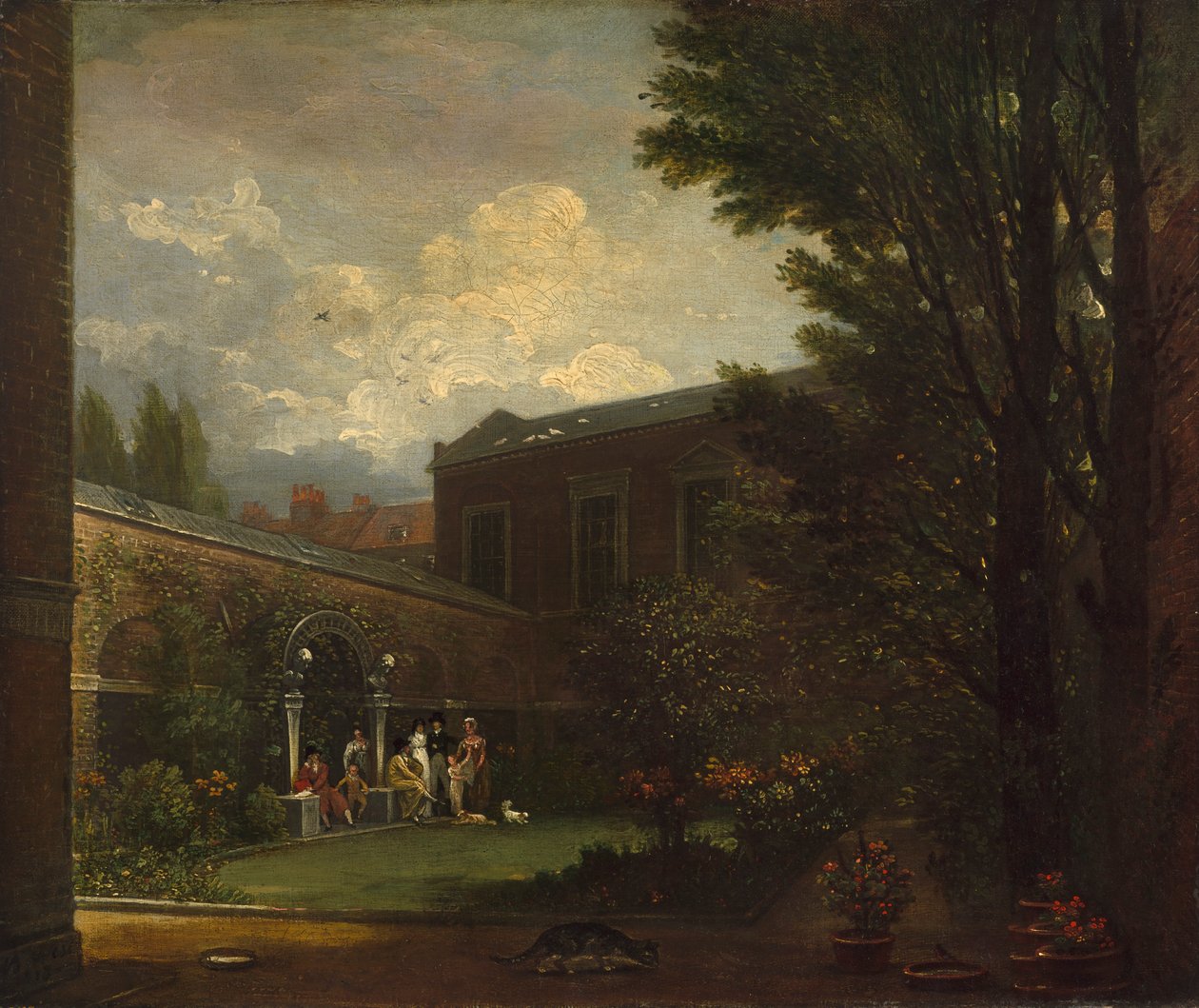 Länsiperhe studiopuutarhassa, 1808-1809. tekijältä Benjamin West