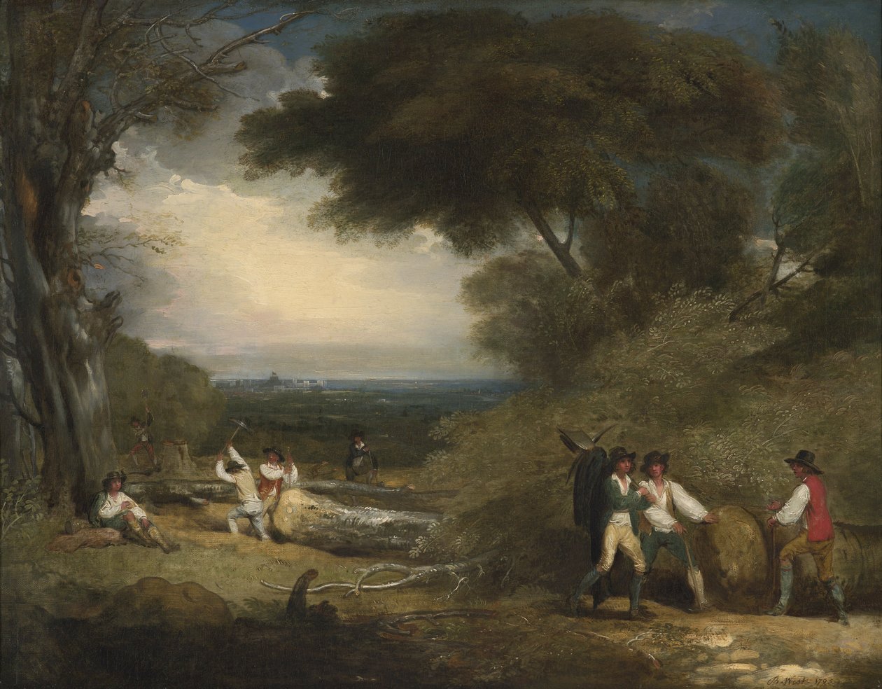 Puunhakkaajat Windsor Parkissa (öljy kankaalle) tekijältä Benjamin West