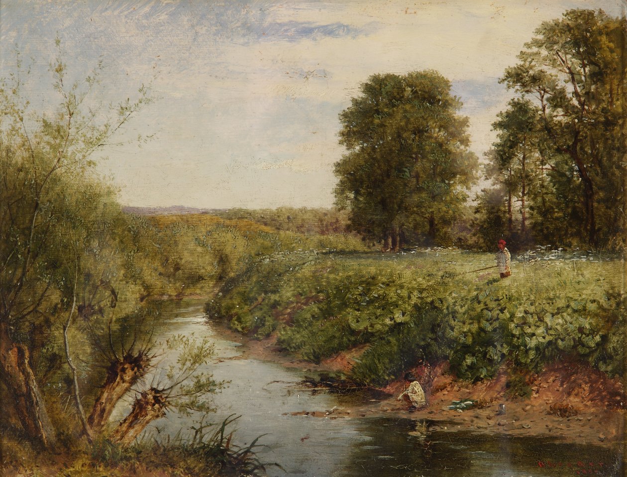 Teme-joella Worcesterissa, 1855 tekijältä Benjamin Williams Leader