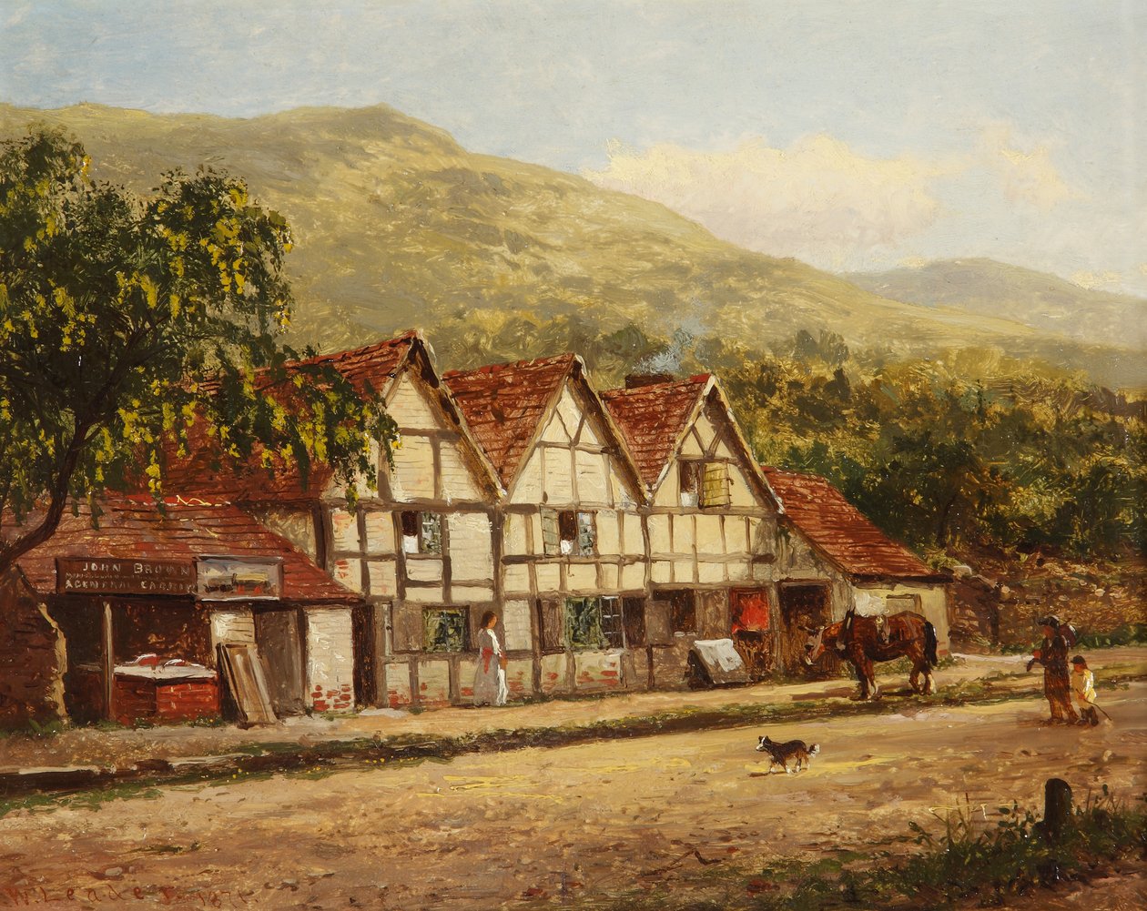 Vanha sepänliike, Great Malvern, 1871 tekijältä Benjamin Williams Leader