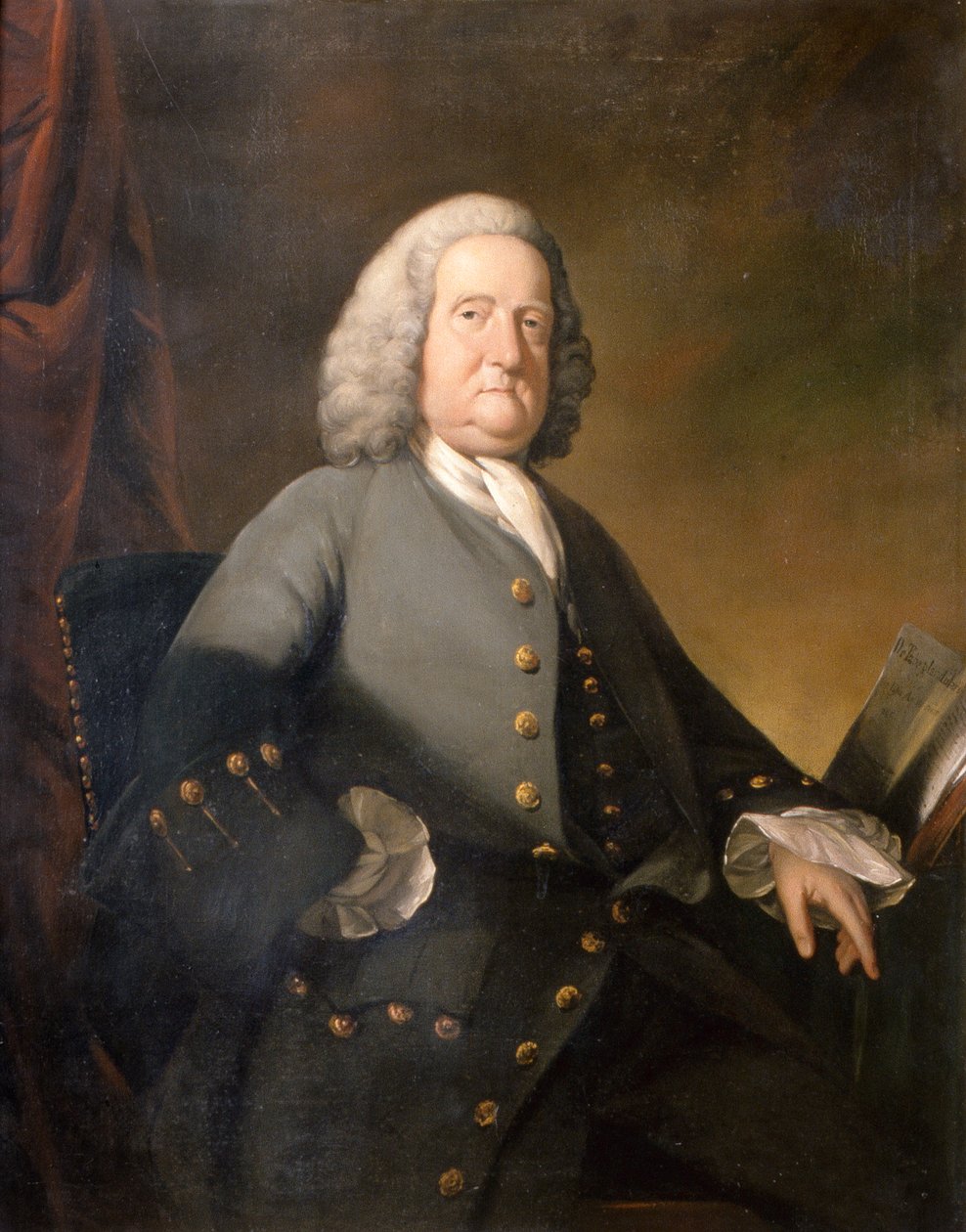 Tohtori Richard Russell FRS, noin 1755 (öljy kankaalle). tekijältä Benjamin Wilson