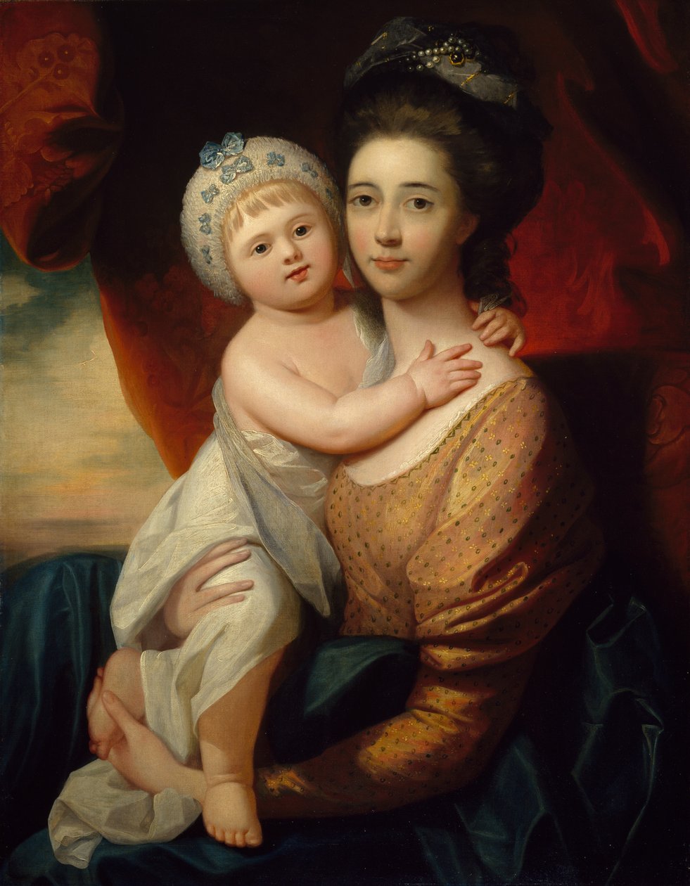 Lady Sondes pienen poikansa kanssa, n. 1793-1794 tekijältä Benjamin school of West