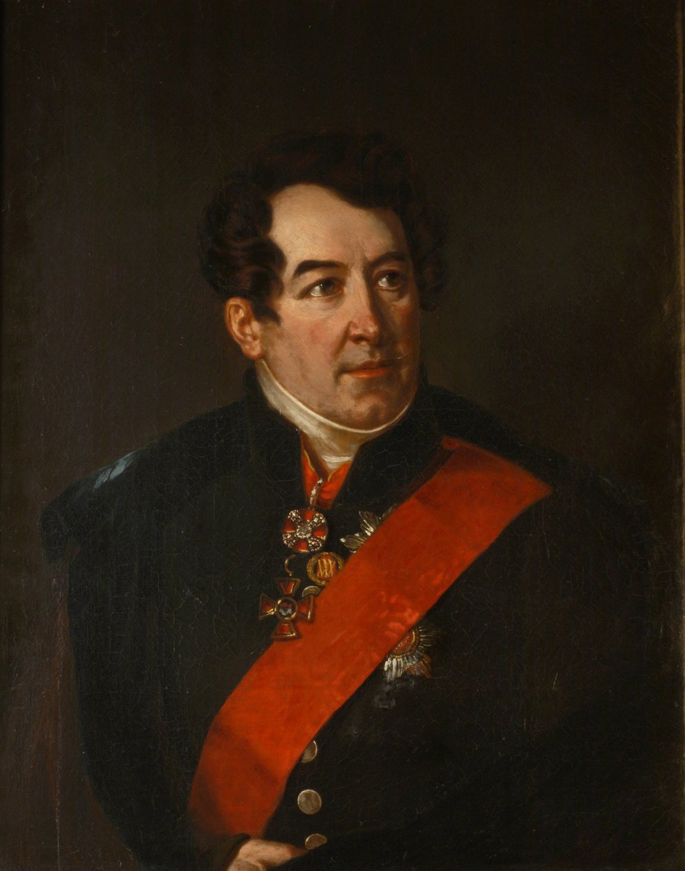 Runoilija Dmitri Osipovich Baranovin muotokuva 1773-1834, 1820-luvun loppu tekijältä Benois Charles Mitoire