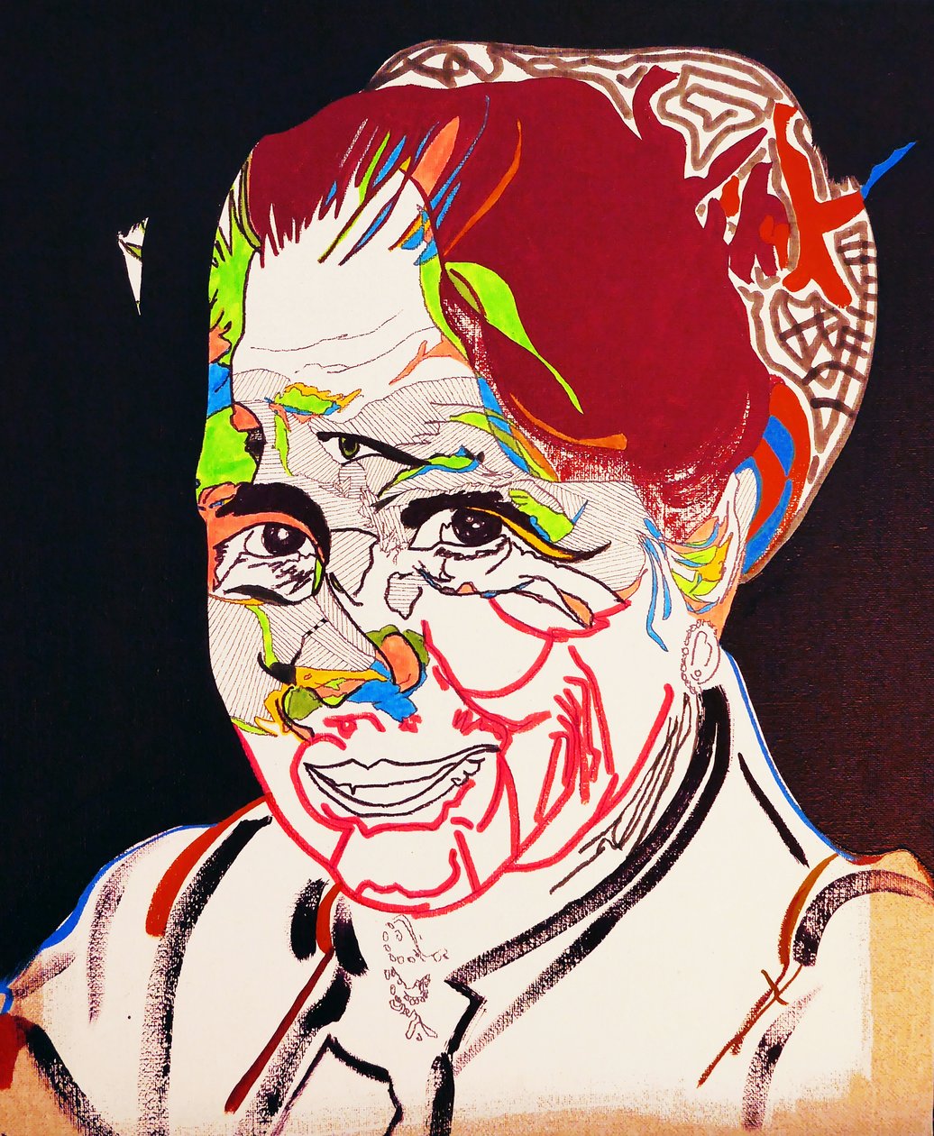 Historian 50 suurinta kirjailijaa : Marguerite Yourcenar, 2015 (öljy ja akryyli kankaalle) tekijältä Benoit Erwann Boucherot