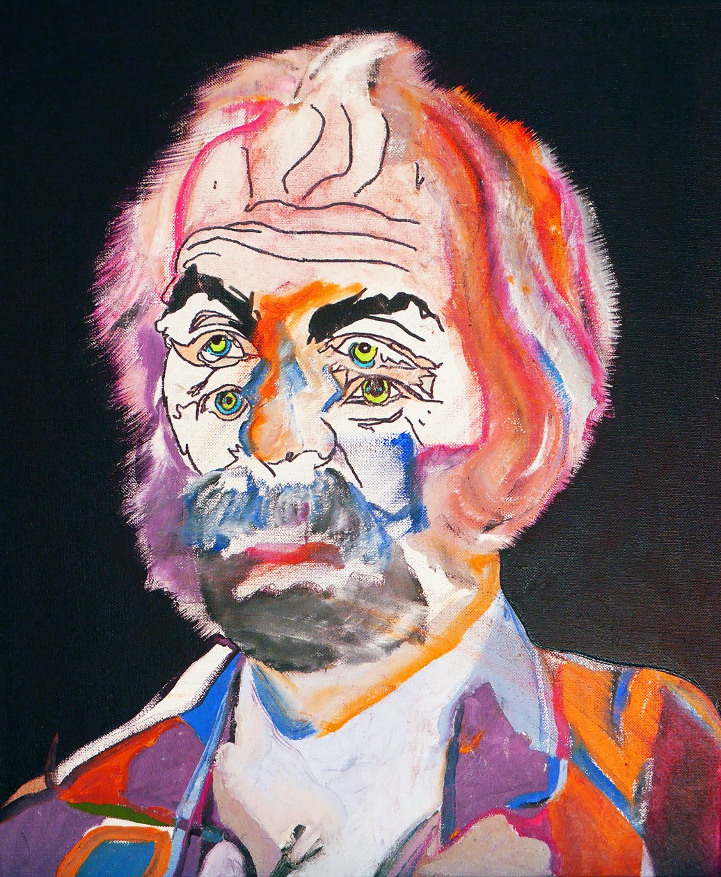 50 suurta kirjailijaa historiassa : Walt Whitman, 2015 (öljy ja akryyli kankaalle) tekijältä Benoit Erwann Boucherot