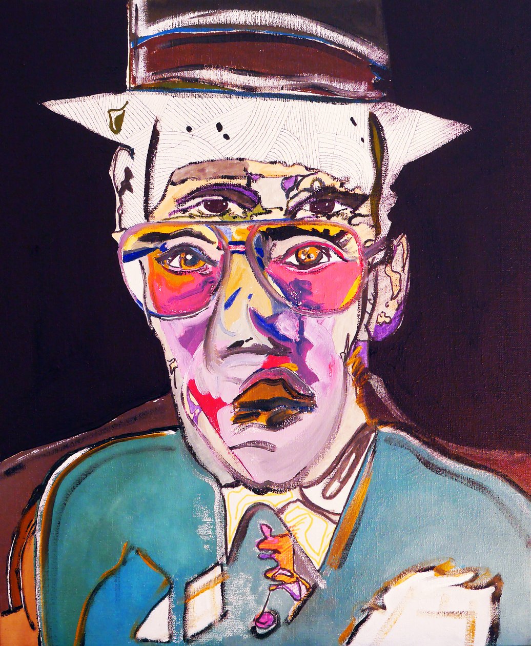 50 merkittävää kirjailijaa historiassa : William S. Burroughs, 2015 (öljy ja akryyli kankaalle). tekijältä Benoit Erwann Boucherot
