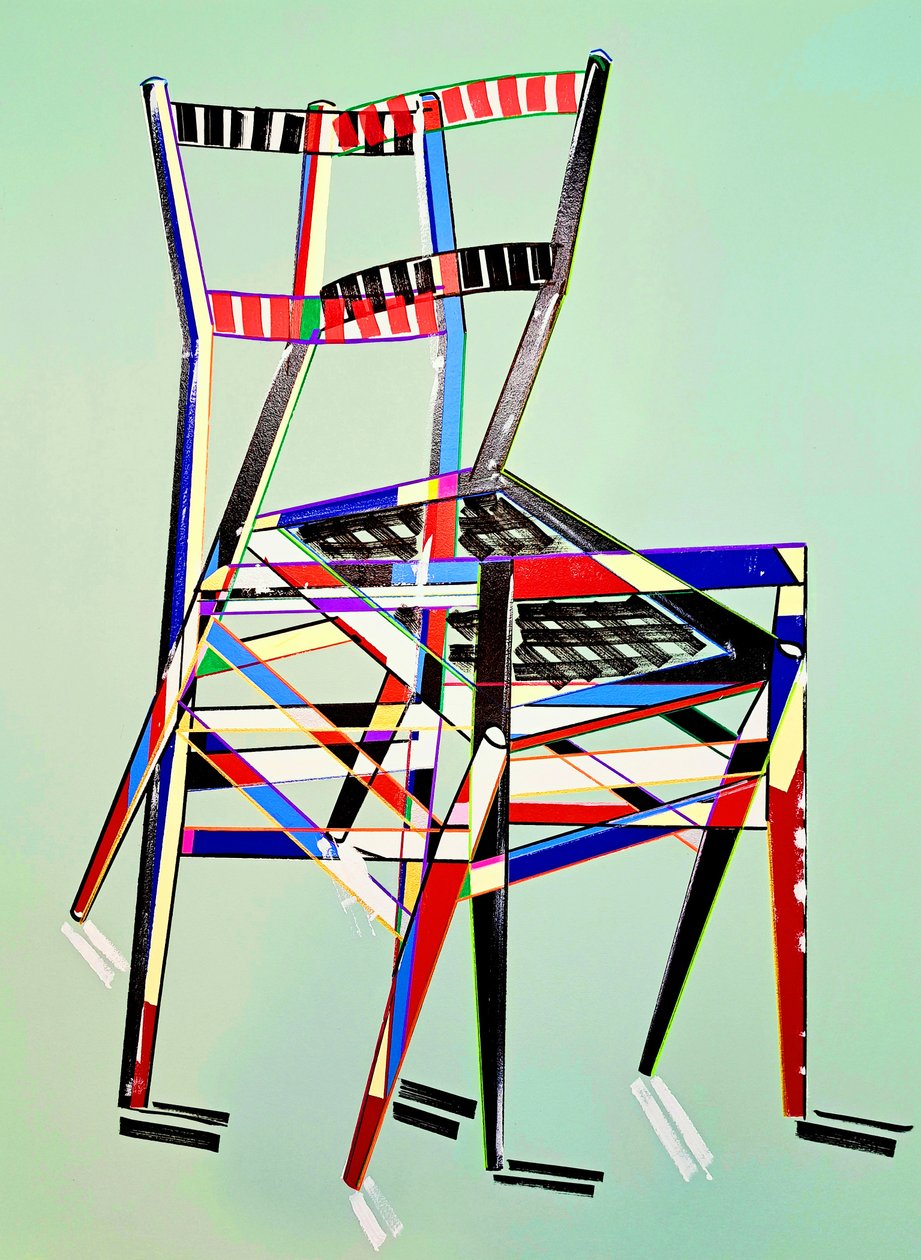 Chaise - superleggera, Gio Pontin mukaan, 2016 (öljy pellavakankaalle) tekijältä Benoit Erwann Boucherot