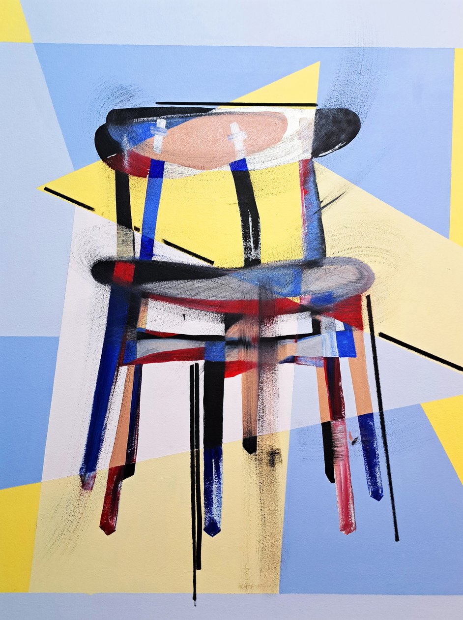 Sohva hCh33, Hans J. Wegnerin mukaan, 2016 (öljy pellavakankaalle). tekijältä Benoit Erwann Boucherot