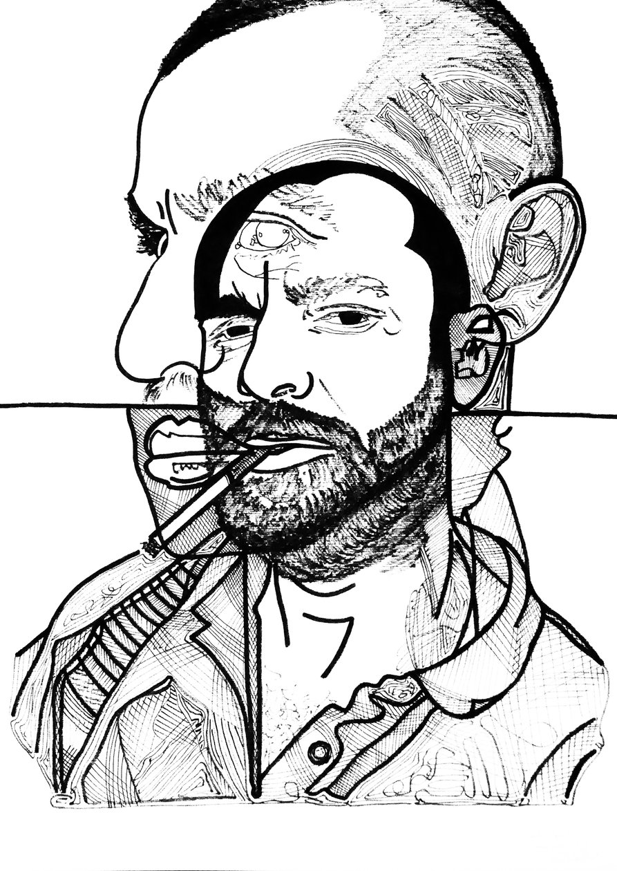 Double Jon, 2019 (muste paperille) tekijältä Benoit Erwann Boucherot