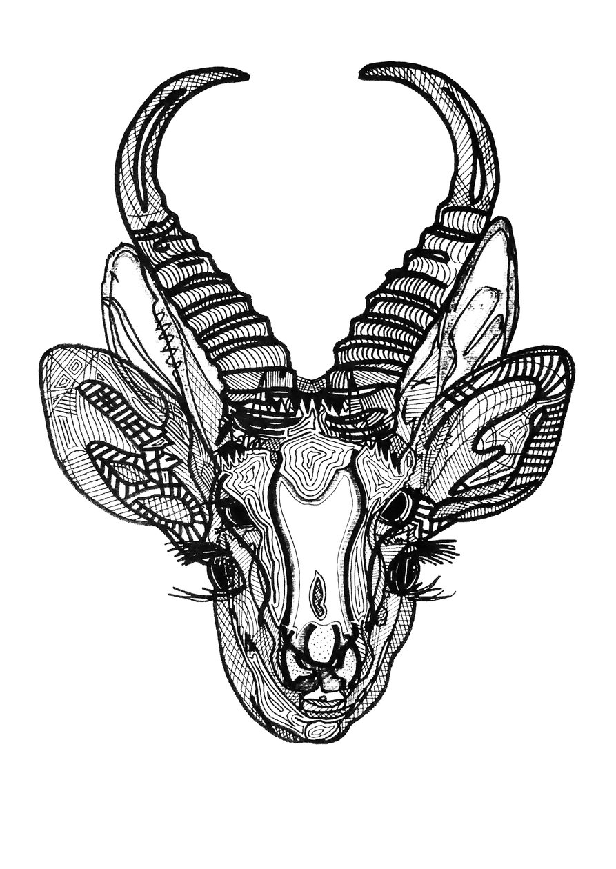 Double biche, 2019 (muste paperille) tekijältä Benoit Erwann Boucherot
