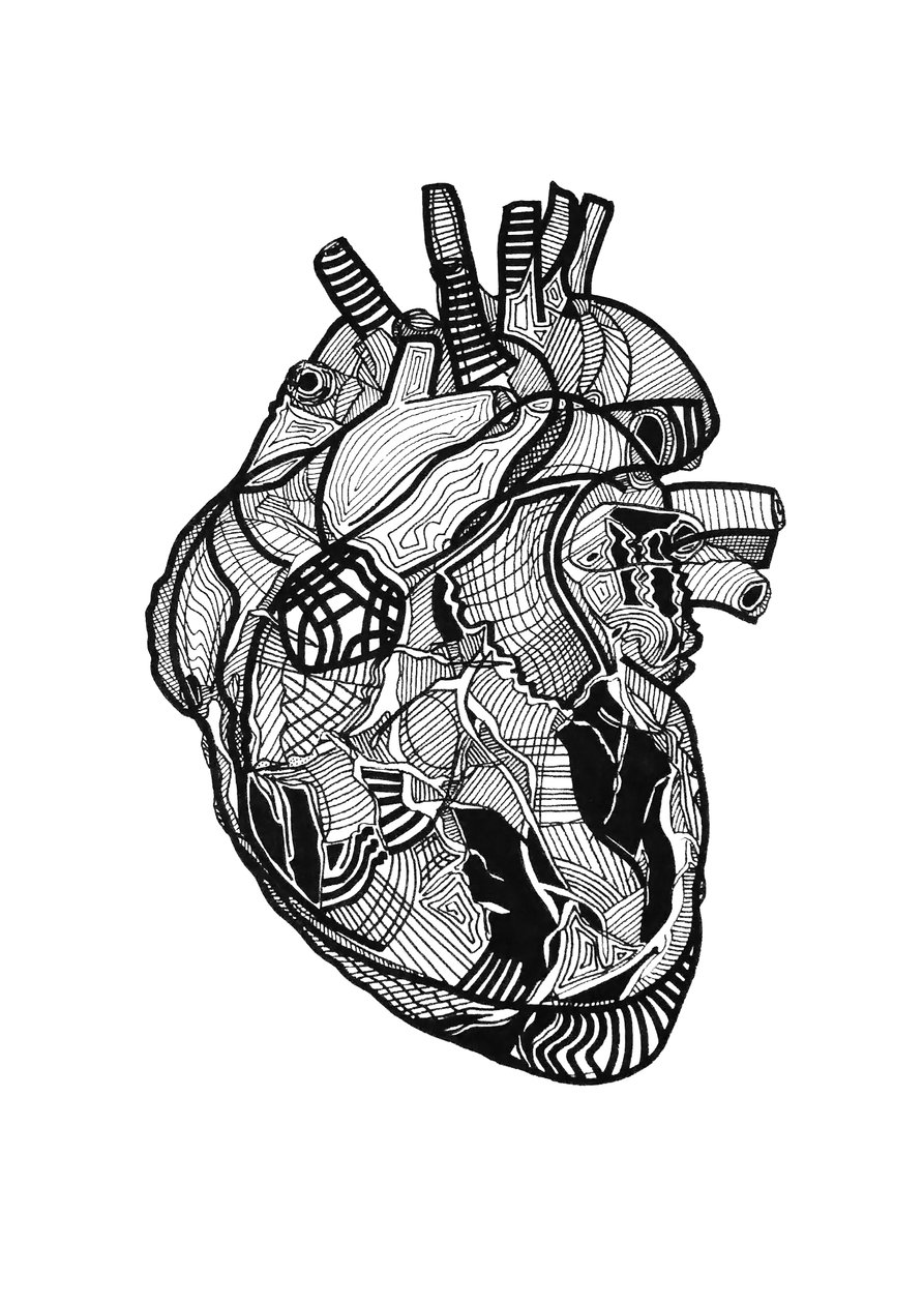 Double coeur, 2019 (muste paperille) tekijältä Benoit Erwann Boucherot
