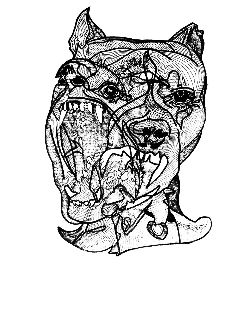 Tuplarottweiler, 2019 (tussi paperille) tekijältä Benoit Erwann Boucherot