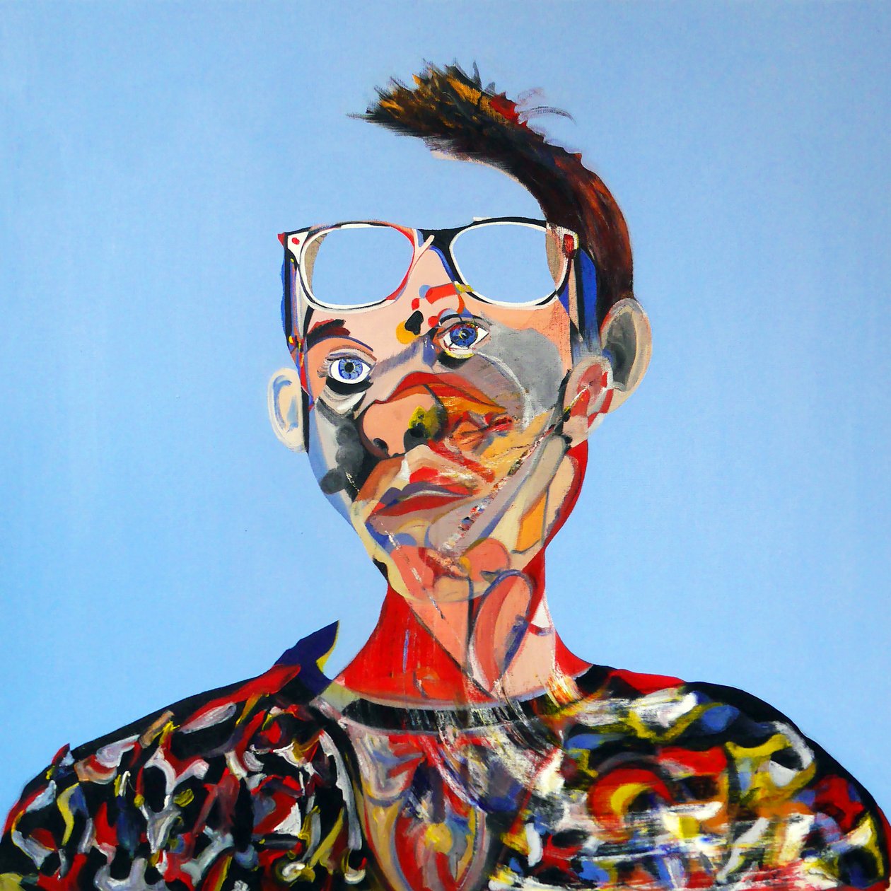 Surautoportrait bleu, 2016 (öljy kankaalle) tekijältä Benoit Erwann Boucherot