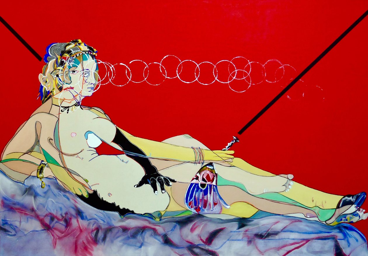 Surpeinture : Ingres  Manet, 2022 (öljy ja akryyli kankaalle) tekijältä Benoit Erwann Boucherot