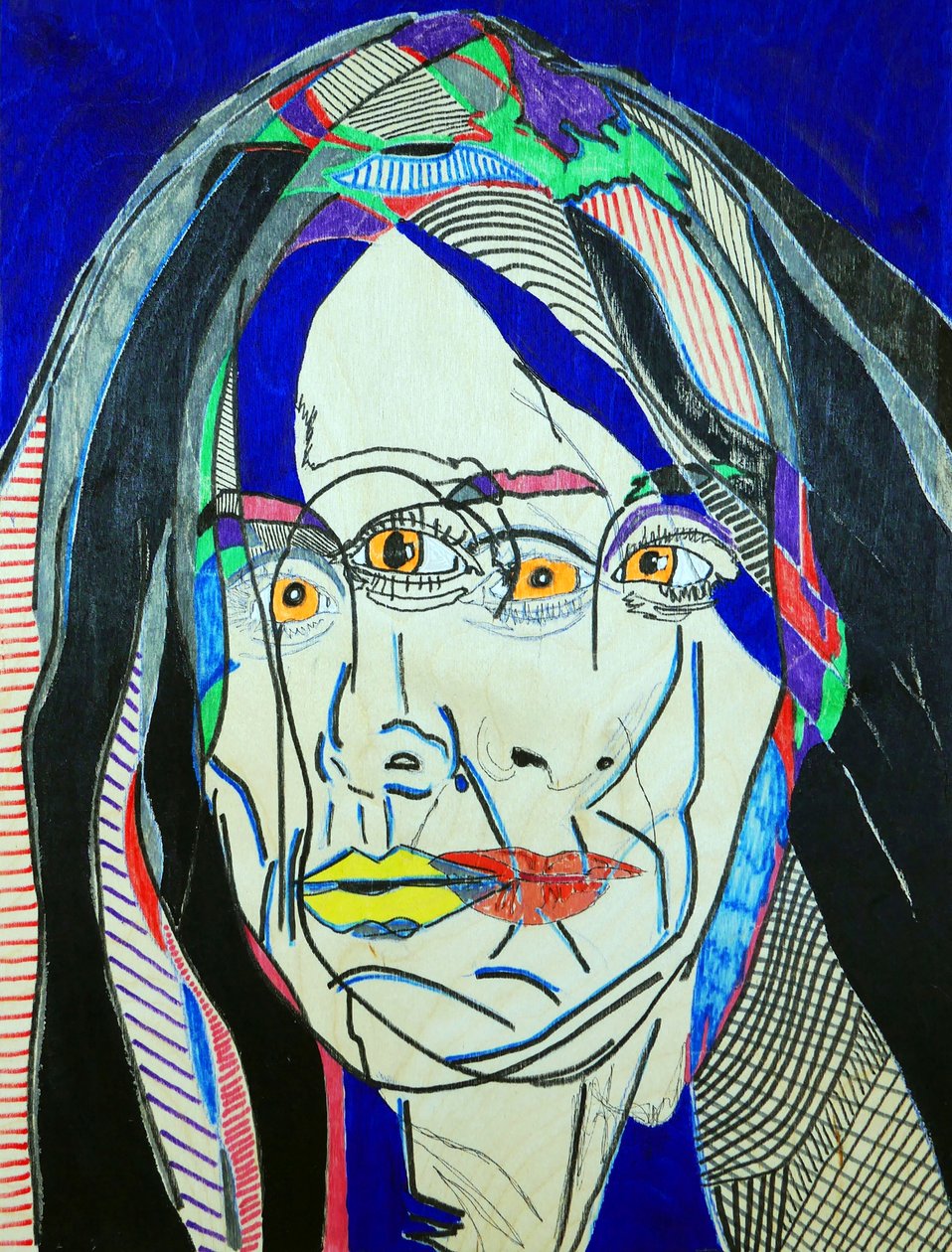 Surportrait : Fanie Demeule, 2019 (öljy ja akryyli puupaneelille) tekijältä Benoit Erwann Boucherot