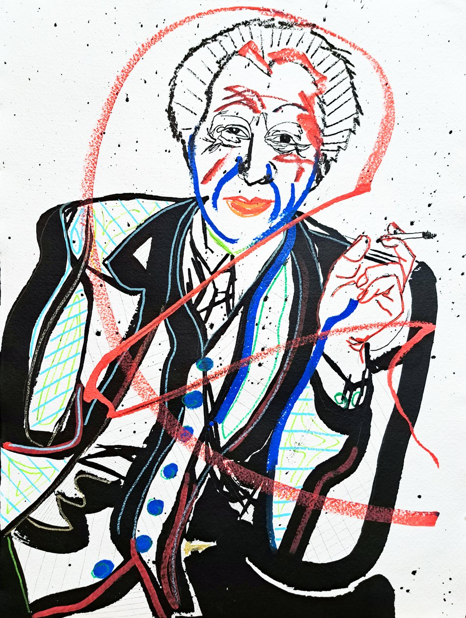 Surportrait : Frank Lloyd Wright, 2022 (akryyli paperille). tekijältä Benoit Erwann Boucherot