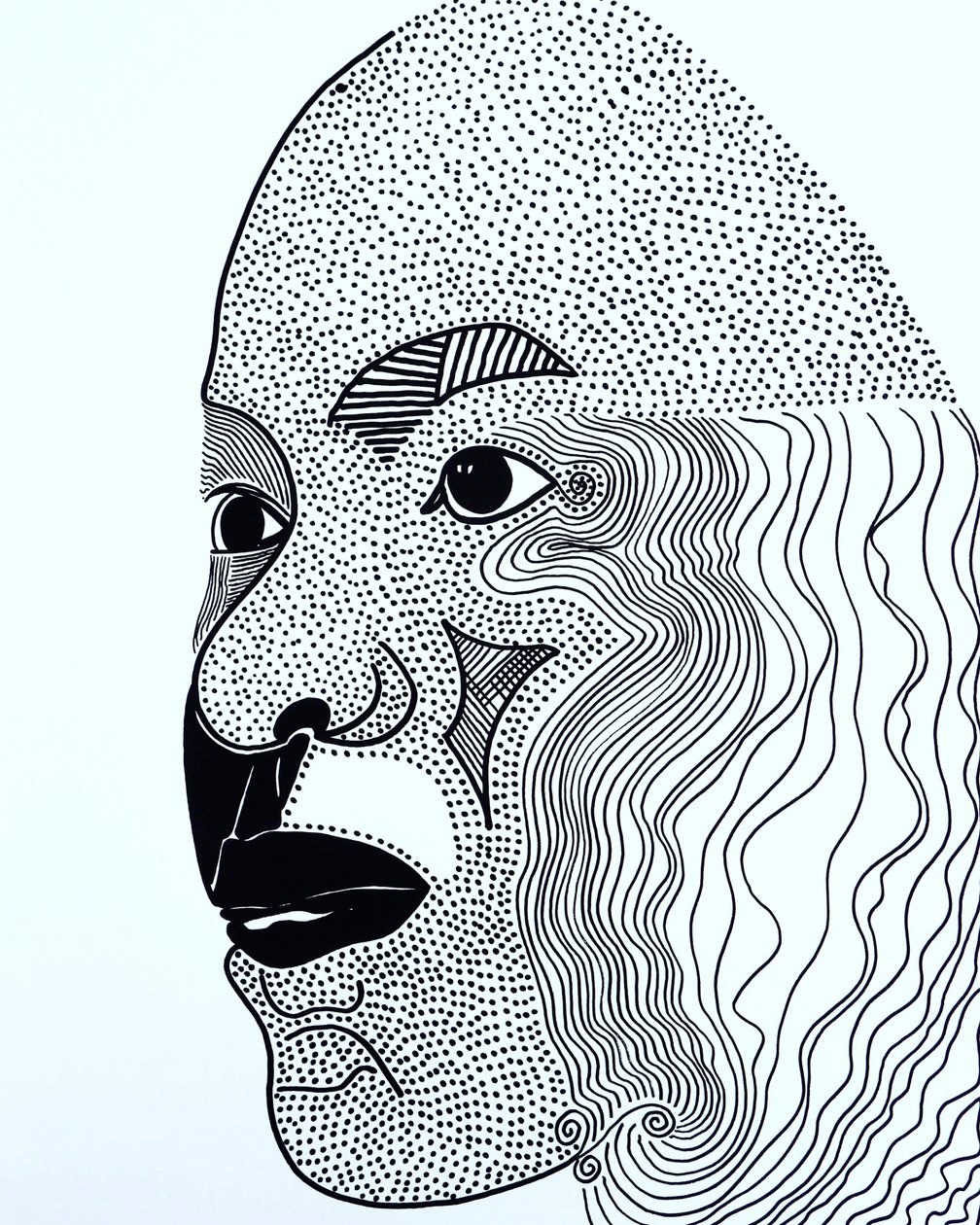 Surportrait: Lorrie Jean-Louis, 2021 (akryyli paperille) tekijältä Benoit Erwann Boucherot