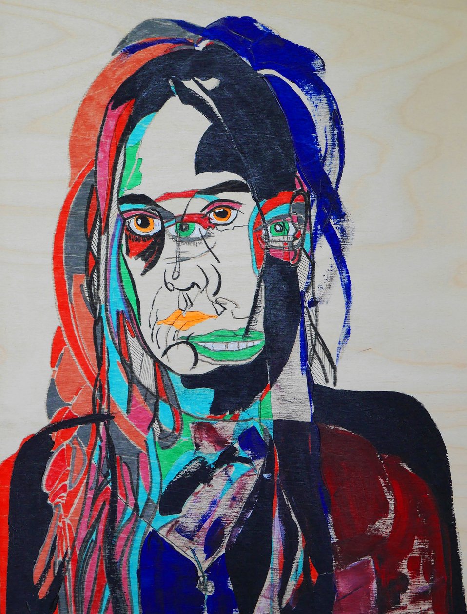 Surportrait : Maude Veilleux, 2021 (öljy ja akryyli puupaneelille). tekijältä Benoit Erwann Boucherot