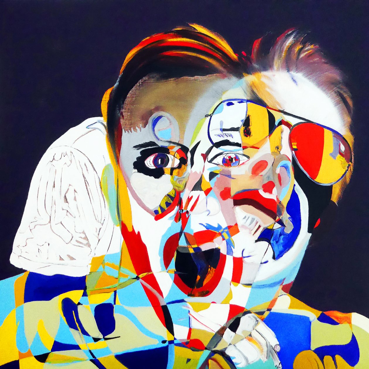 Surportrait: Olivier, Juan  moi, 2019 (öljy kankaalle) tekijältä Benoit Erwann Boucherot