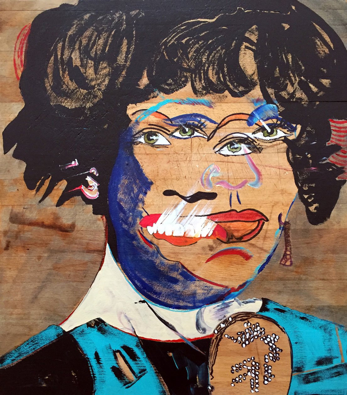Surportrait : Whitney Houston, 2020 (öljy ja akryyli puulle) tekijältä Benoit Erwann Boucherot