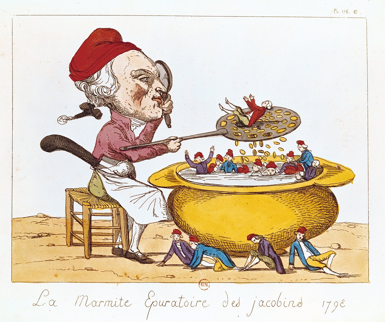 Jakobiinien puhdistava ruukku, 1793 tekijältä Benoit Louis Henriquez