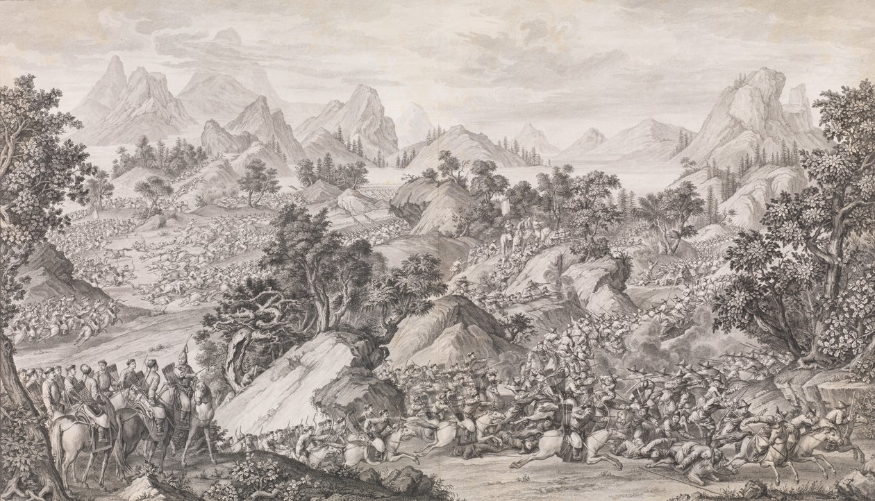 Qos-qulaqin taistelu, 1774. tekijältä Benoit Louis Prevost