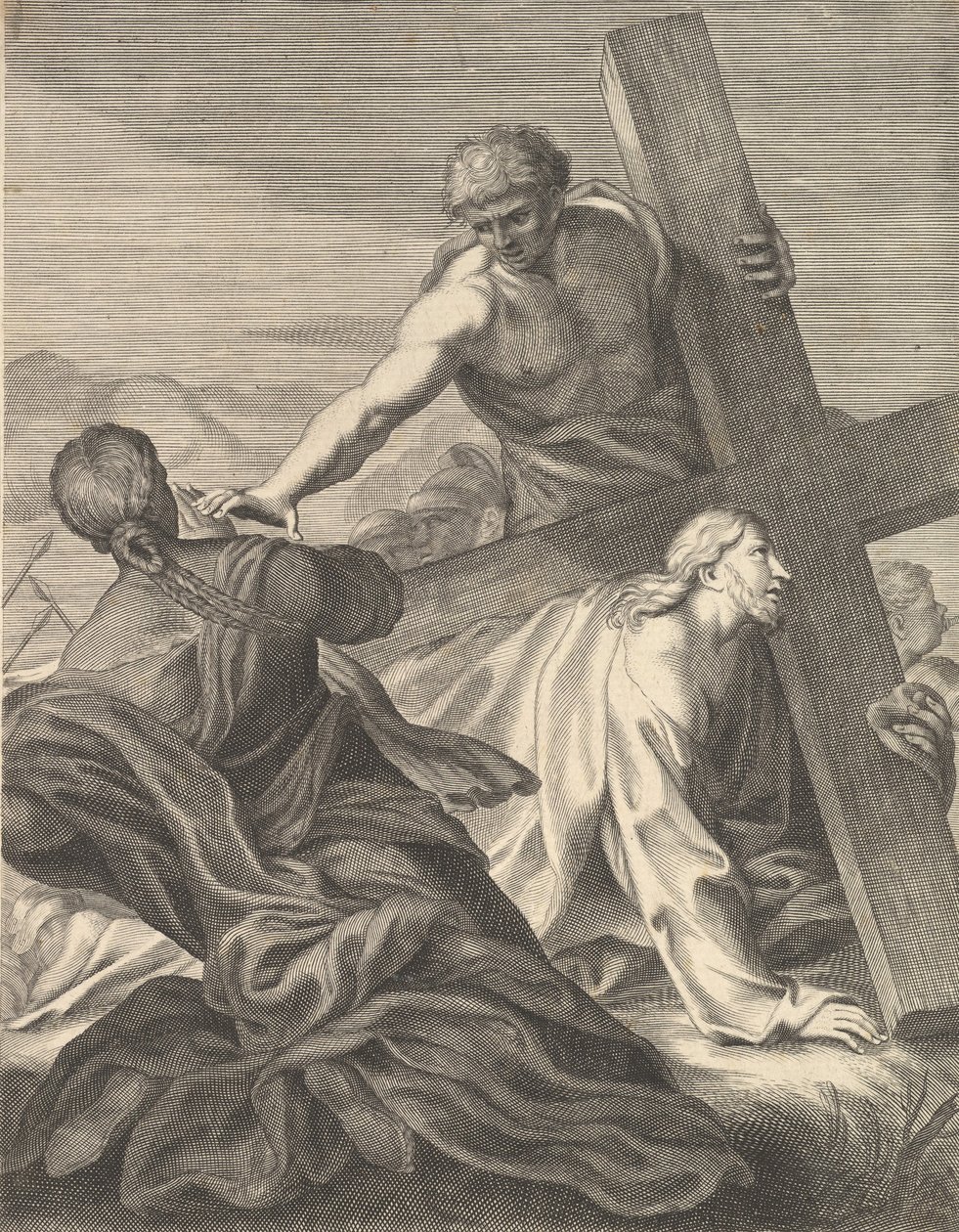 Kristus kantaa ristiä, 1680-1719. tekijältä Benoit Thiboust