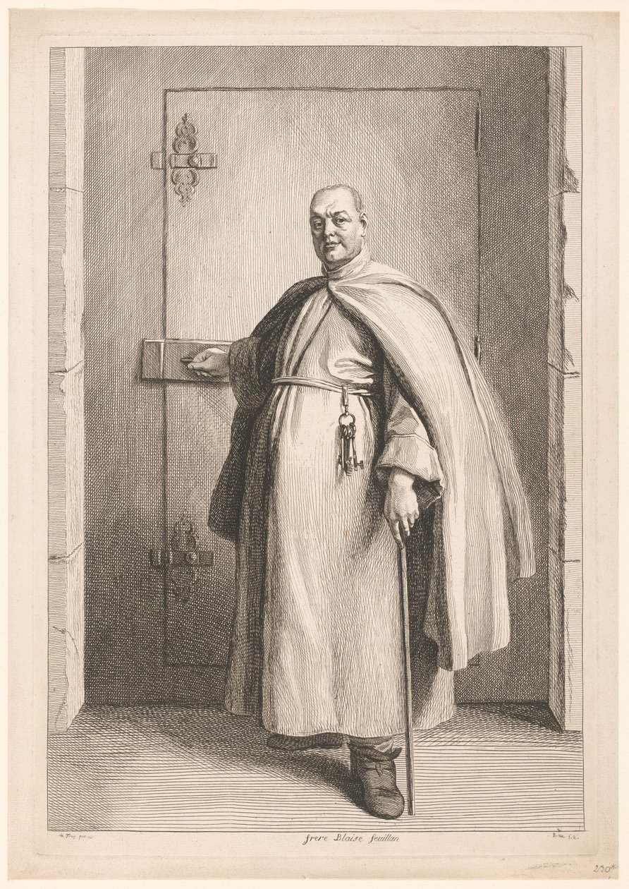 Portret van Blaise Saint Mary Donatista Veli Blaise Feuillan (otsikko esineessä) tekijältä Benoît Audran (II)