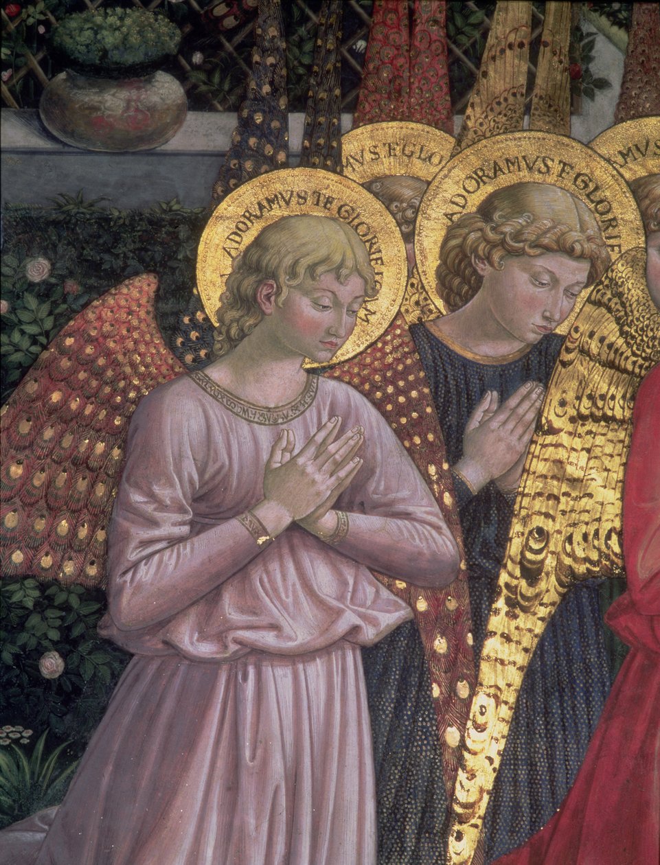 Enkelit, 1459 (yksityiskohta) tekijältä Benozzo di Lese di Sandro Gozzoli