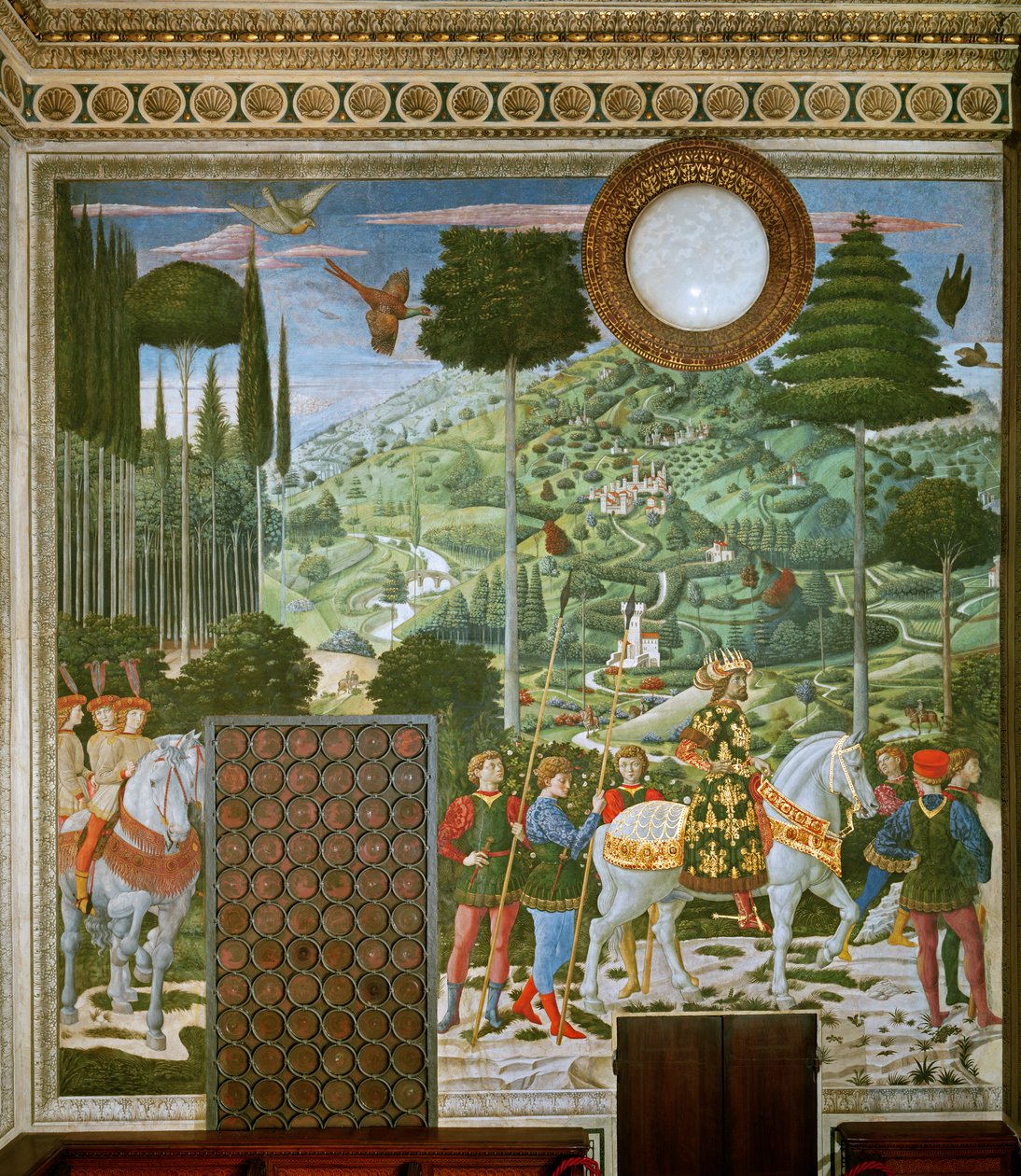 Maagien matka Betlehemiin, kappelin takaseinä, noin 1460. tekijältä Benozzo di Lese di Sandro Gozzoli
