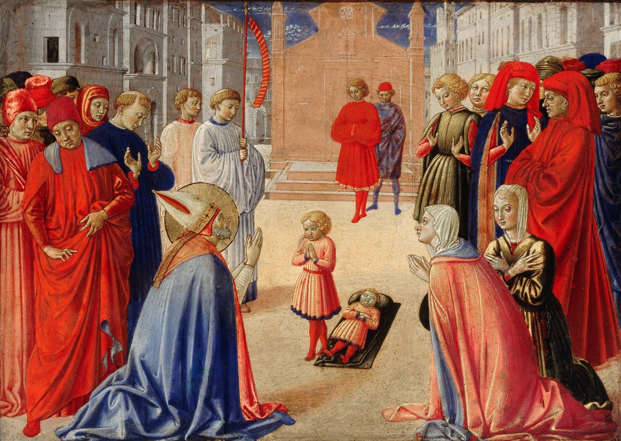 Pyhä Zenobius herättää pojan kuolleista, 1462 tekijältä Benozzo Gozzoli