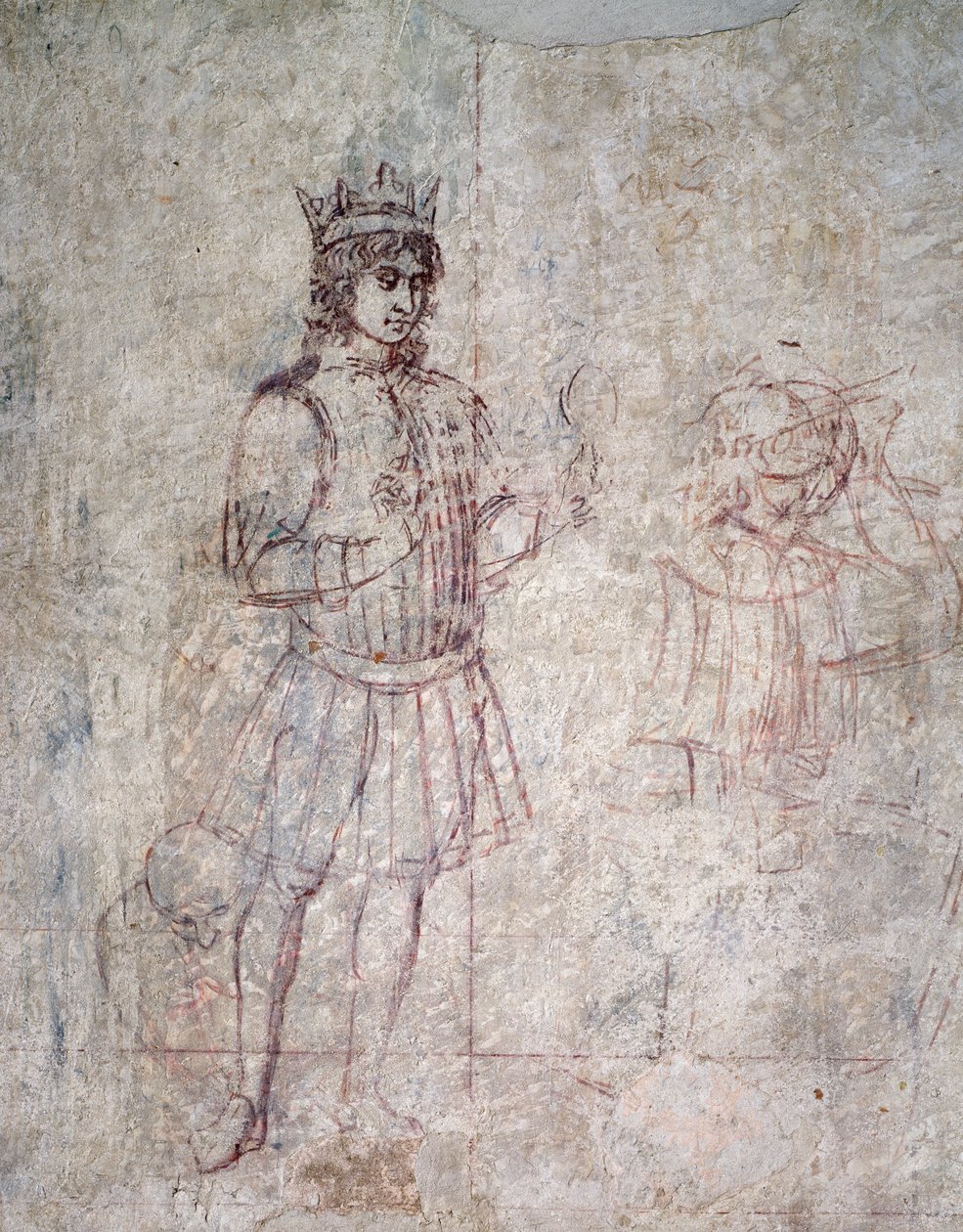 Magien palvonta, sinopian yksityiskohta tekijältä Benozzo di Lese di Sandro Gozzoli