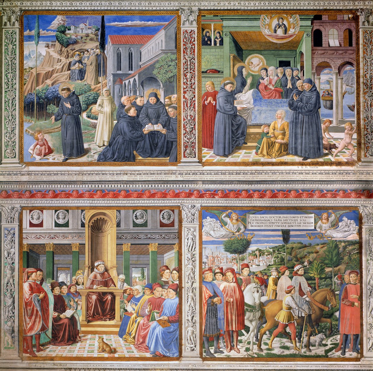 Jaksot pyhän Augustinuksen elämästä, 1463-65 (ks. 192535, 192549, 192550, 192551, 192552). tekijältä Benozzo di Lese di Sandro Gozzoli