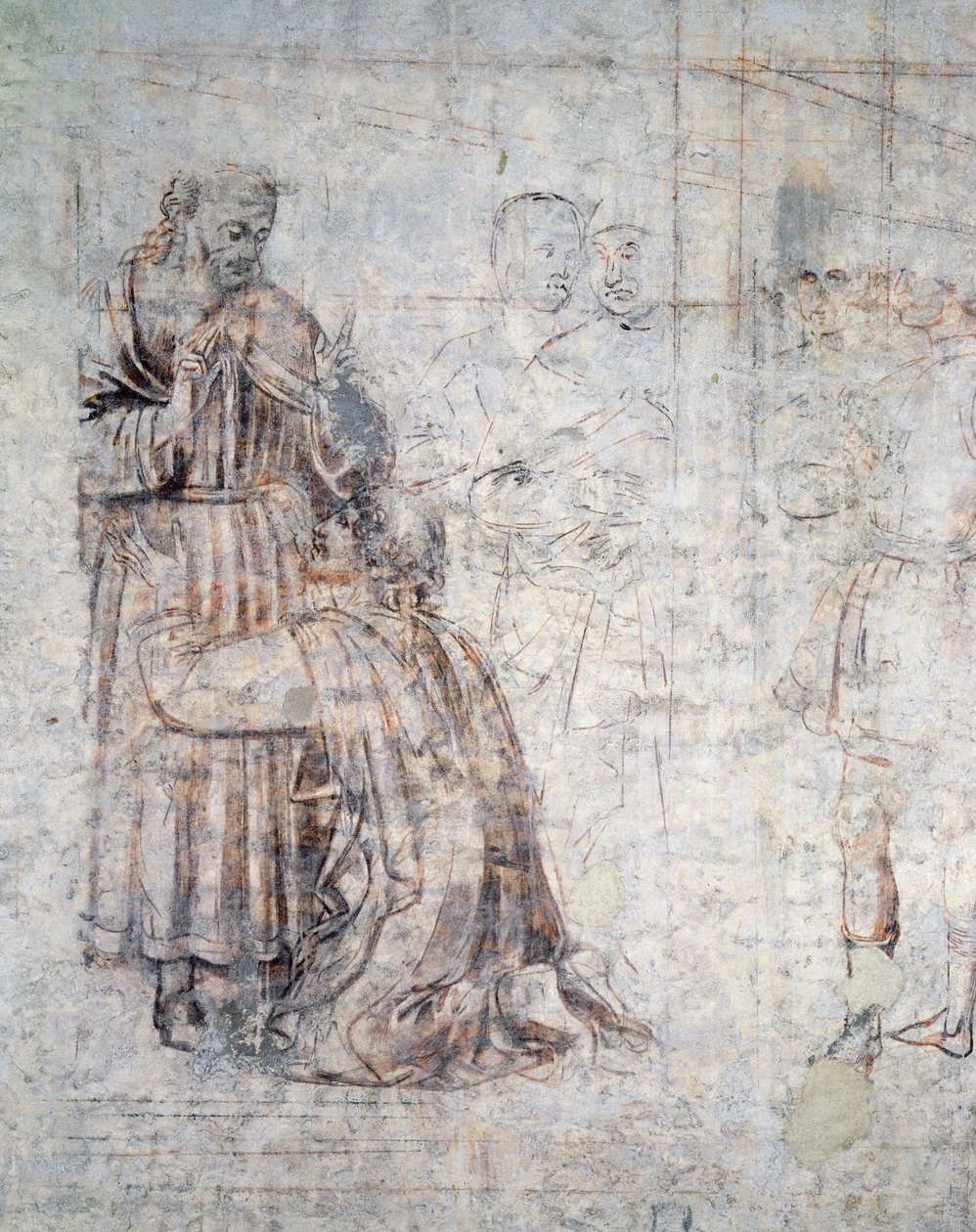 Iisakin ja Rebeccan avioliitto, yksityiskohta sinopiasta (alamaalaus) tekijältä Benozzo di Lese di Sandro Gozzoli
