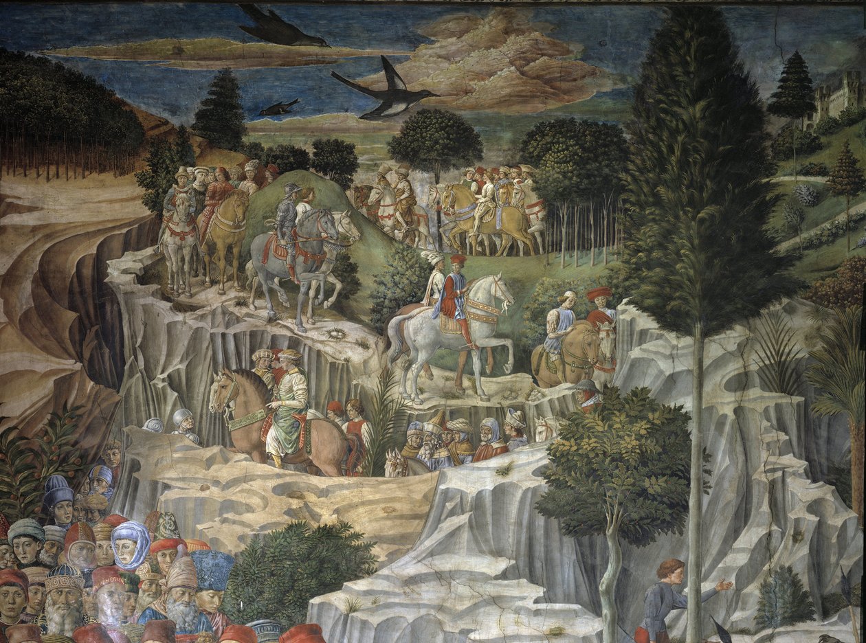 Taikaiden kulkue Laurent the Magnificentin kanssa (fresko tekijältä Benozzo di Lese di Sandro Gozzoli