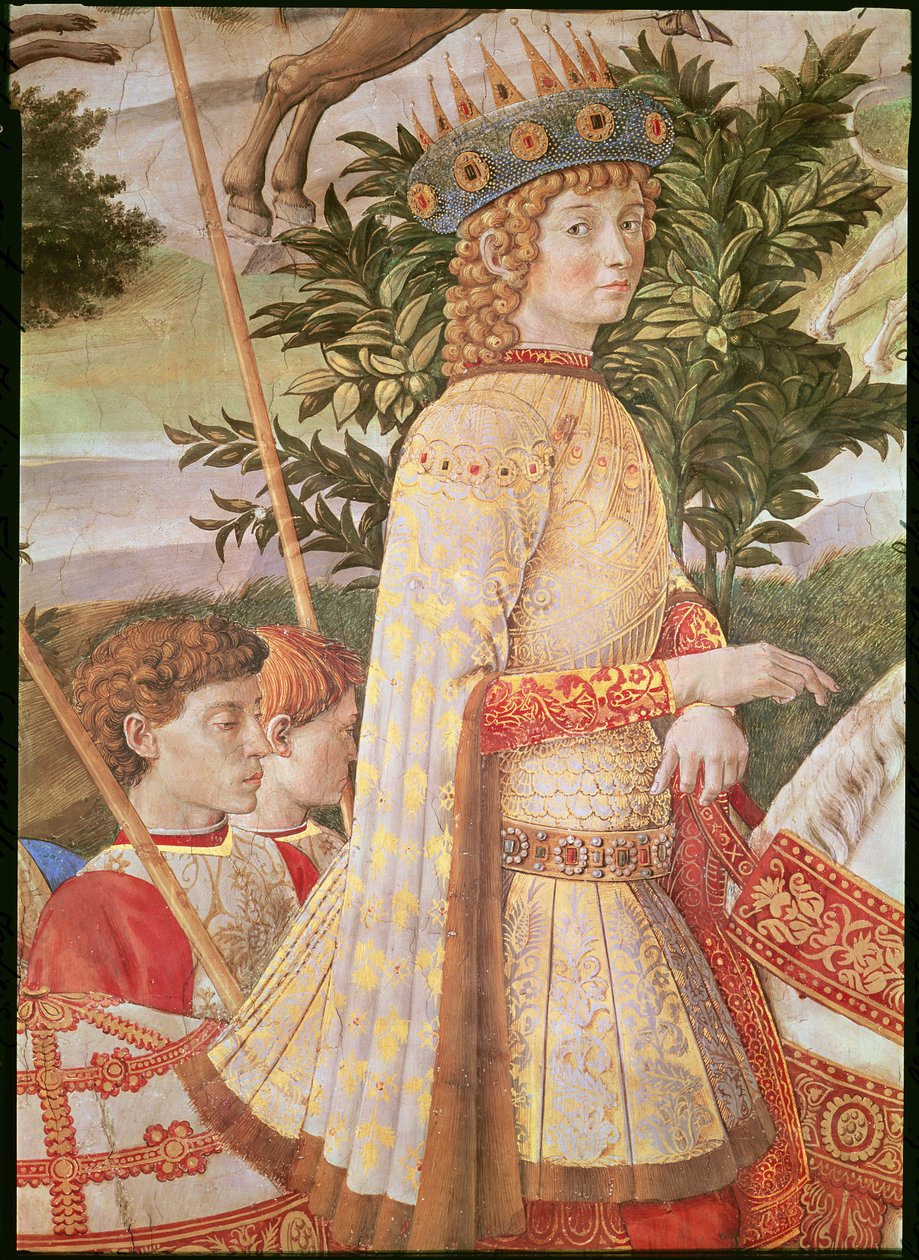 Magi-kulkue, Lorenzo the Magnificentin johtama kulkue Magus Casparin varjossa, yksityiskohta Lorenzo de