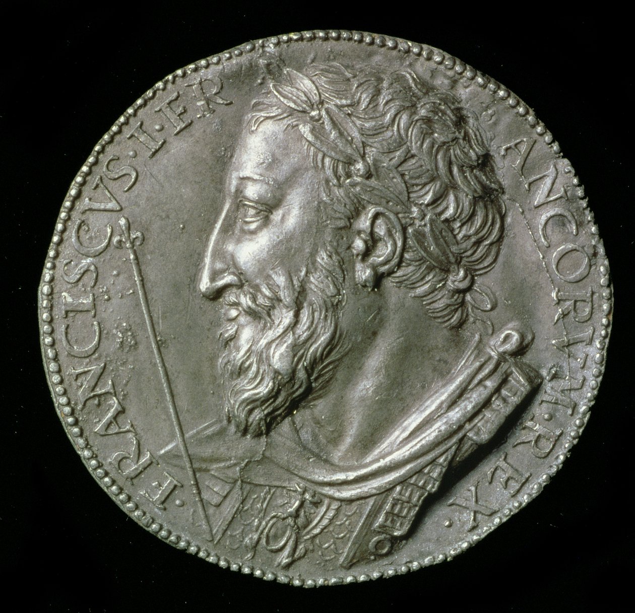 CM.36-1967 Francis I of Valois, Ranskan kuningas (1515-47) yhtenäinen, 1537 (lyijy) tekijältä Benvenuto Cellini