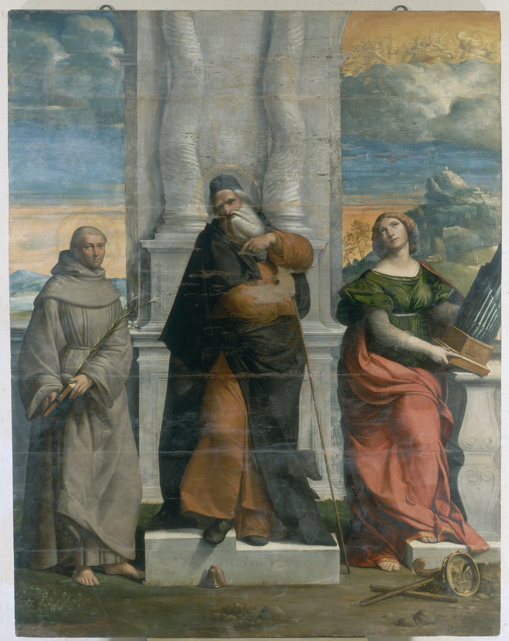 S. Antonio Padovasta, S. Antonio Abate ja S. Cecilia tekijältä Benvenuto Tisi da Garofalo