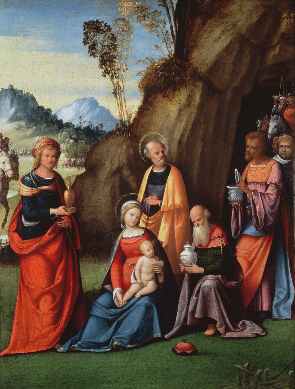 Maagien palvonta, 1513 tekijältä Benvenuto Tisi da Garofalo