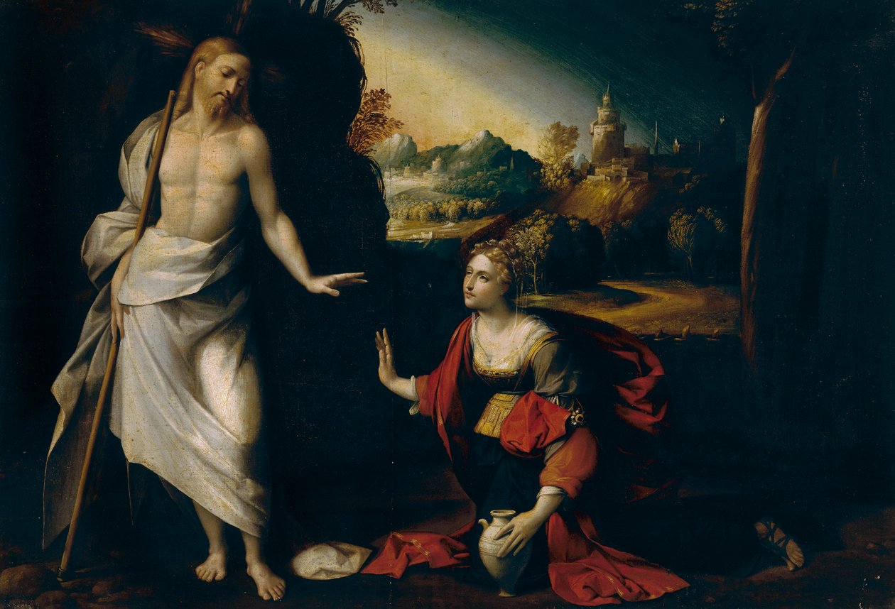 Noli me tangere -maalaus (Älä koske minua) tekijältä Benvenuto Tisi da Garofalo
