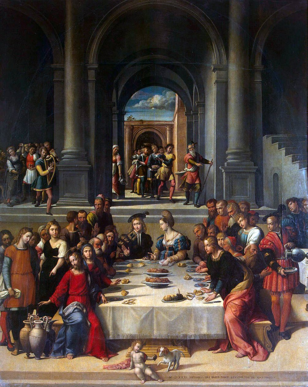 Häät Kaanassa, 1531. tekijältä Benvenuto Tisi da Garofalo