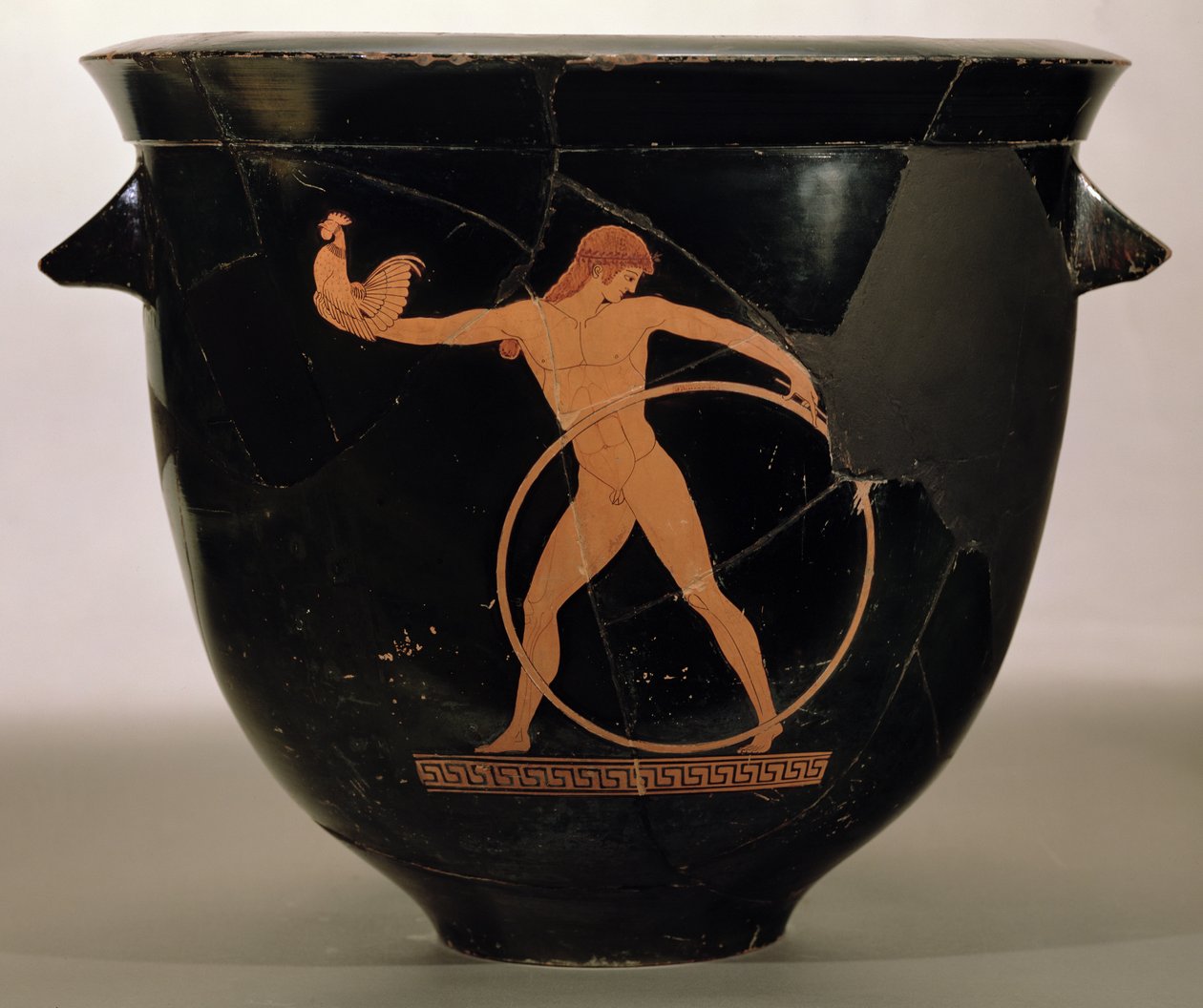 Ullakon punahahmoinen kellokraatteri, joka kuvaa Ganymedea, kreikkalainen, noin 500–480 eKr. (keramiikka) tekijältä Berlin Painter
