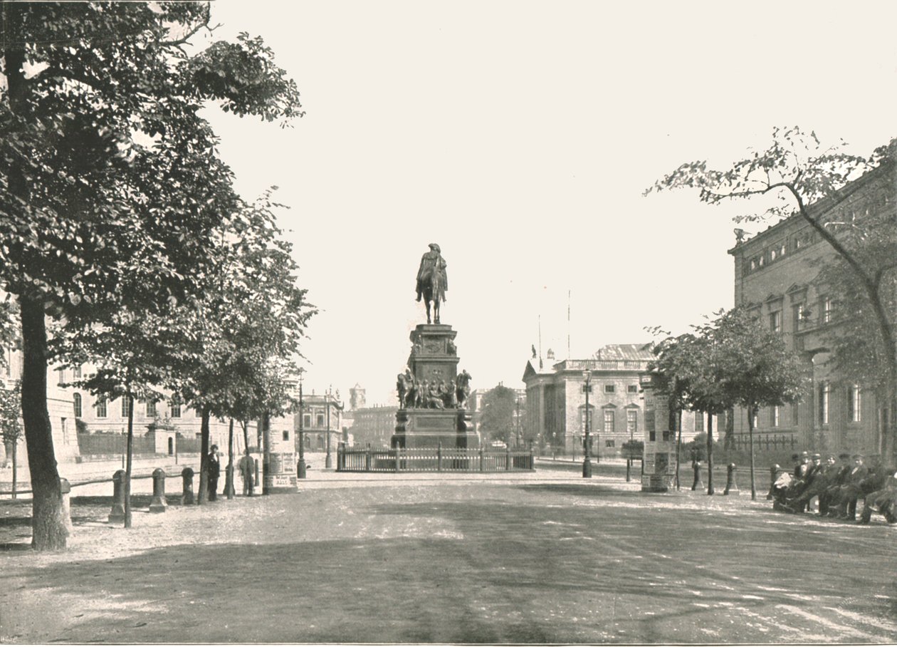 Frederick Suuren patsas, Unter Den Linden, Berliini, Saksa, 1895. tekijältä Berlin Photographic Co
